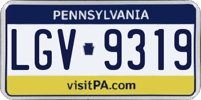 PA license plate LGV9319
