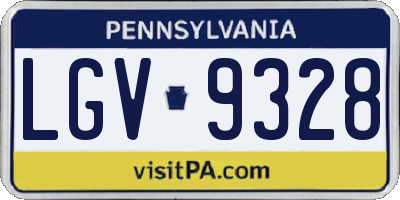 PA license plate LGV9328