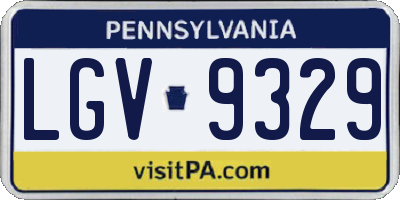 PA license plate LGV9329
