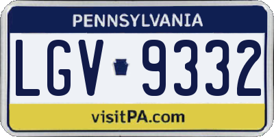 PA license plate LGV9332