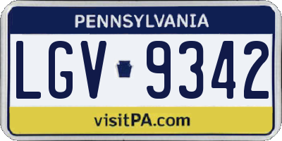 PA license plate LGV9342