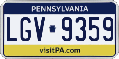 PA license plate LGV9359