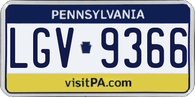 PA license plate LGV9366