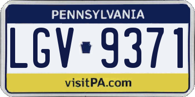 PA license plate LGV9371
