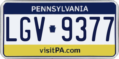 PA license plate LGV9377