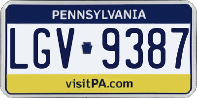 PA license plate LGV9387