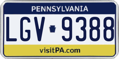 PA license plate LGV9388