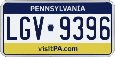 PA license plate LGV9396