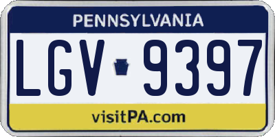 PA license plate LGV9397