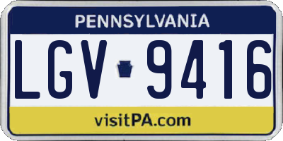 PA license plate LGV9416