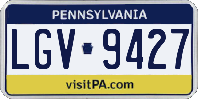PA license plate LGV9427