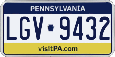 PA license plate LGV9432