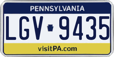 PA license plate LGV9435