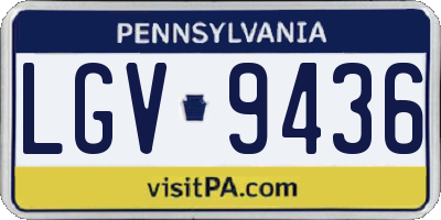 PA license plate LGV9436