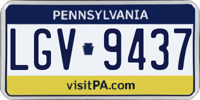 PA license plate LGV9437