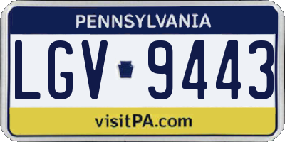 PA license plate LGV9443