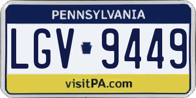 PA license plate LGV9449