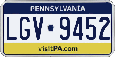 PA license plate LGV9452