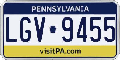 PA license plate LGV9455