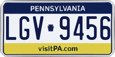 PA license plate LGV9456