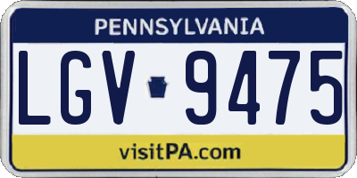PA license plate LGV9475
