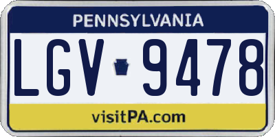 PA license plate LGV9478