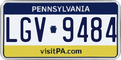 PA license plate LGV9484