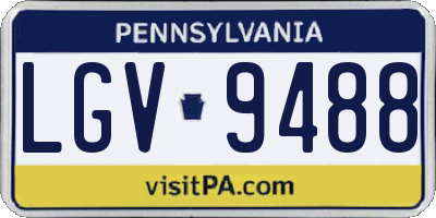 PA license plate LGV9488