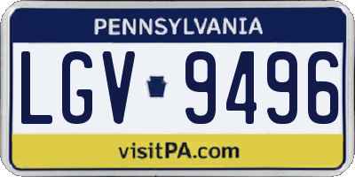 PA license plate LGV9496