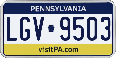 PA license plate LGV9503