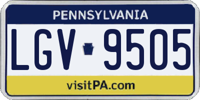 PA license plate LGV9505