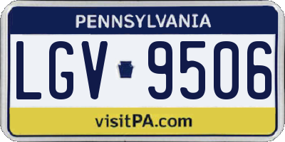 PA license plate LGV9506