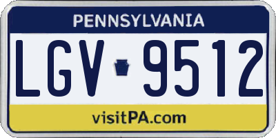 PA license plate LGV9512