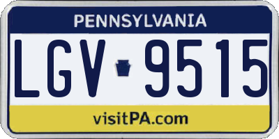 PA license plate LGV9515