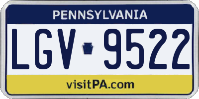 PA license plate LGV9522