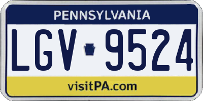 PA license plate LGV9524