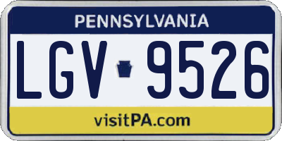 PA license plate LGV9526