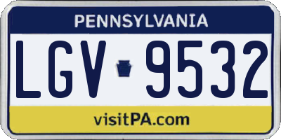 PA license plate LGV9532