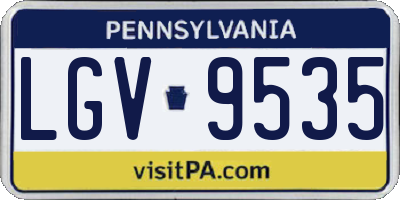 PA license plate LGV9535