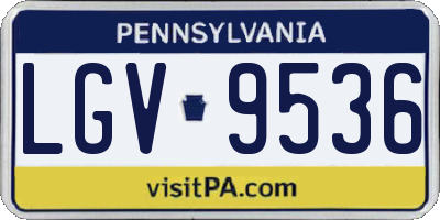 PA license plate LGV9536