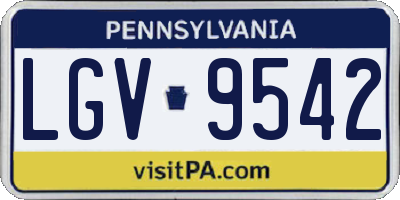 PA license plate LGV9542
