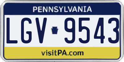 PA license plate LGV9543