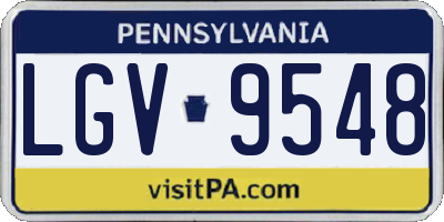 PA license plate LGV9548