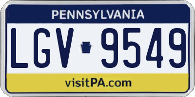 PA license plate LGV9549