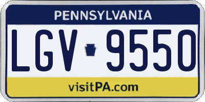 PA license plate LGV9550