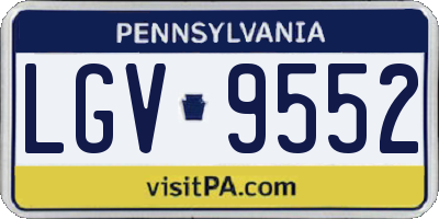 PA license plate LGV9552