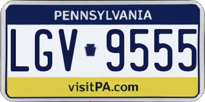 PA license plate LGV9555