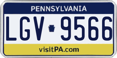 PA license plate LGV9566