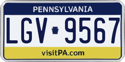 PA license plate LGV9567