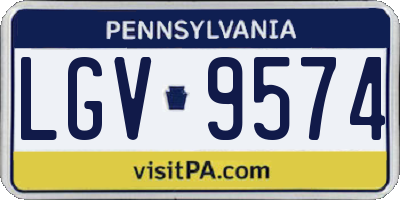 PA license plate LGV9574